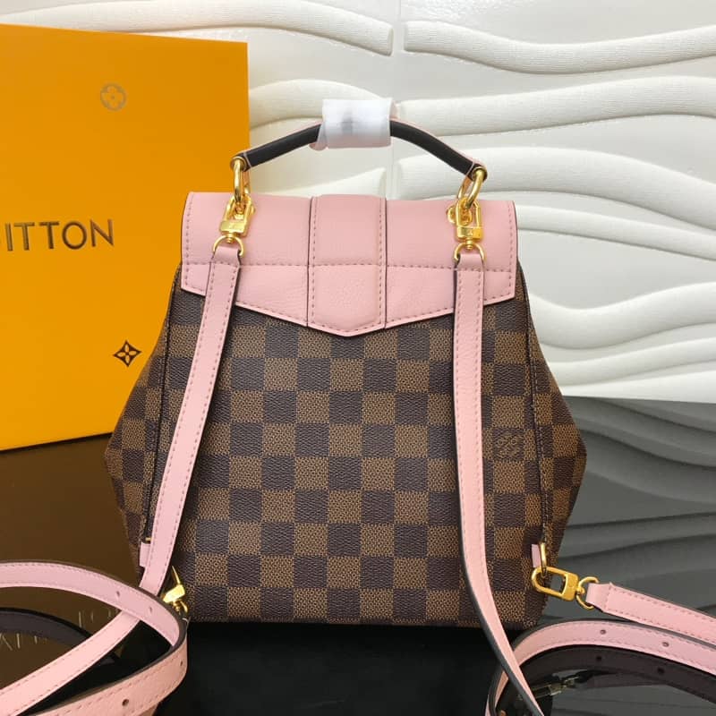 Louis Vuitton Damier Ebene Clapton Replica Backpack Pink N42262