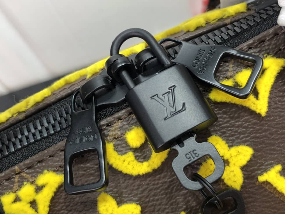 LV Duffle Bag Replica Keepall Triangle Bandouliere 50 Yellow M45046
