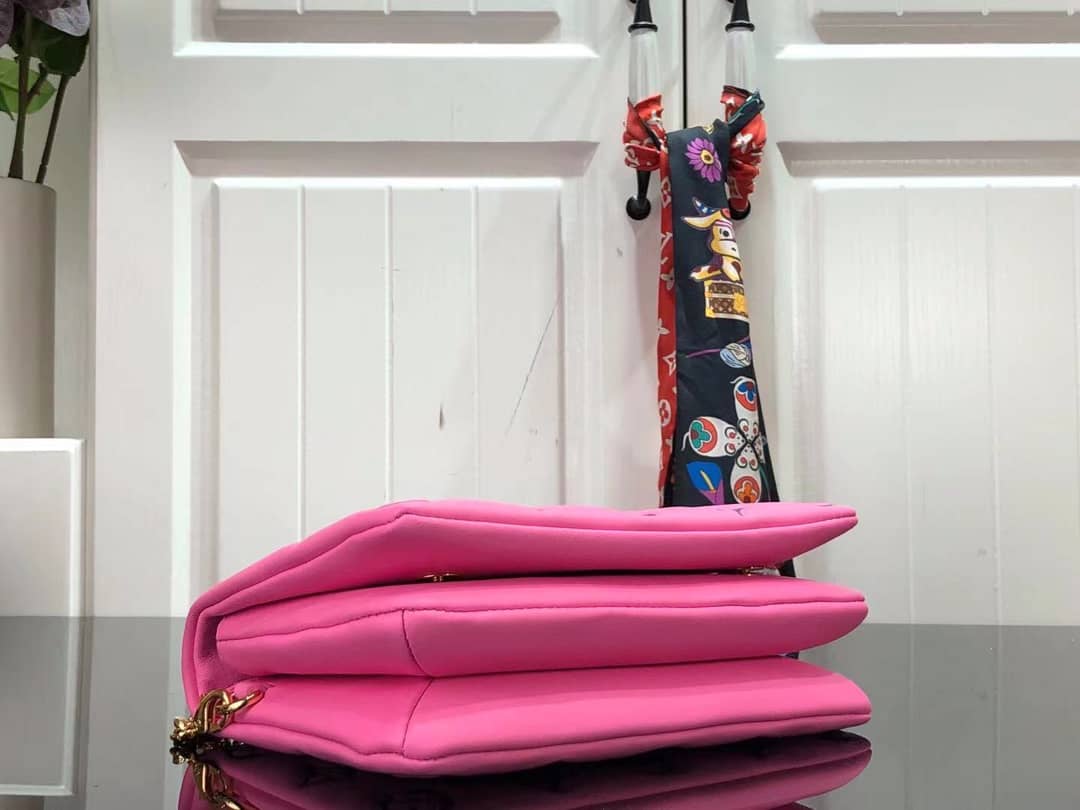 Louis Vuitton Pochette Coussin Monogram Embossed Lambskin Chain Replica Bag Pink