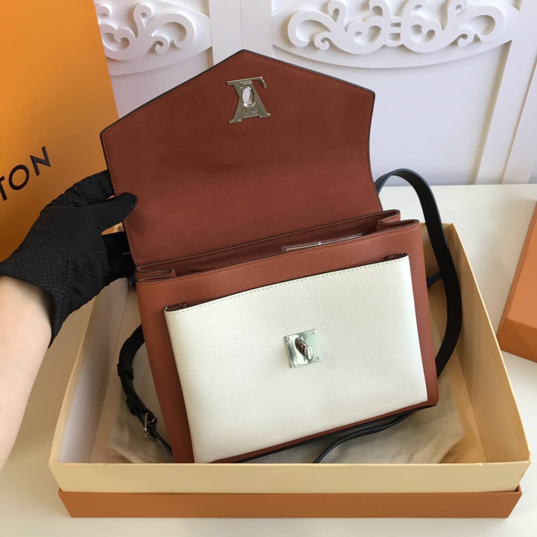 Louis Vuitton MyLockMe Satchel 2way Leather Grain Bag Replica M54849