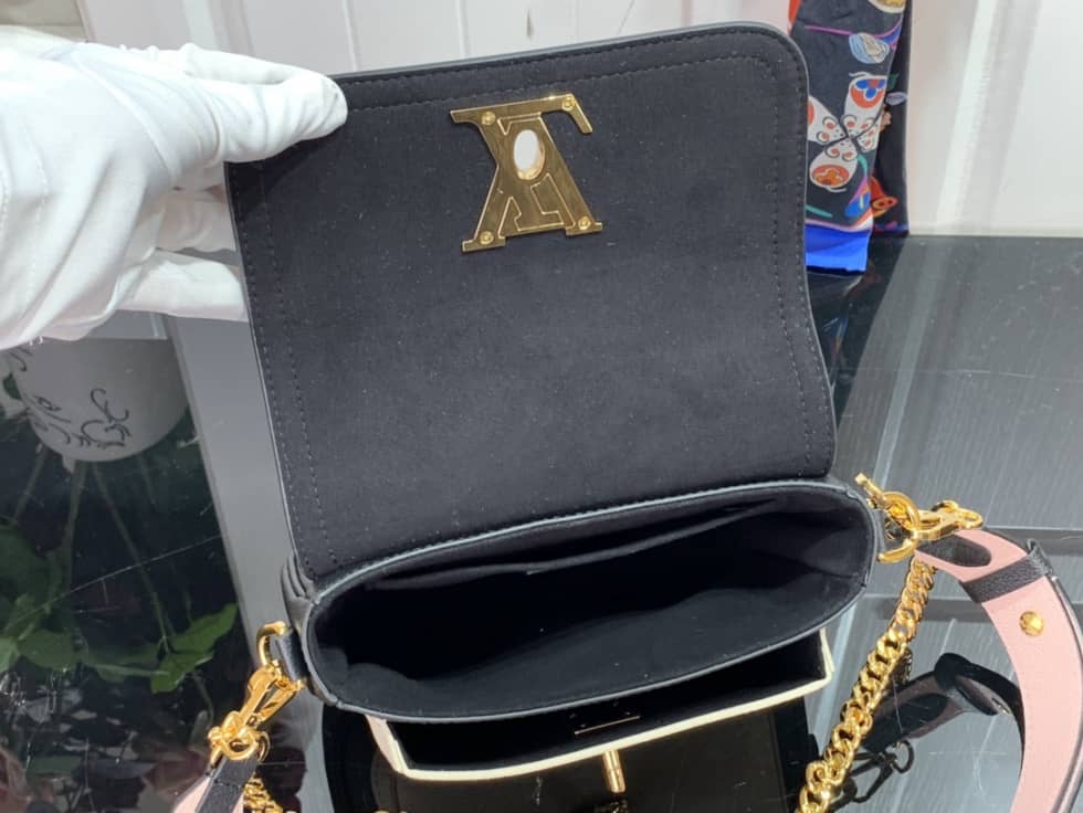 Louis Vuitton Lockme Tender Leather Black M58557 Replica Crossbody Bag