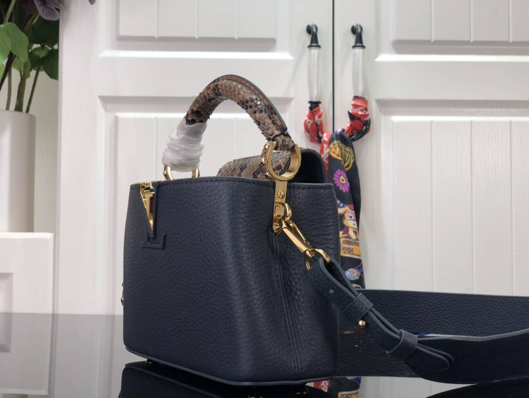 Louis Vuitton Capucines Embroidery Replica Bag Blue M48865
