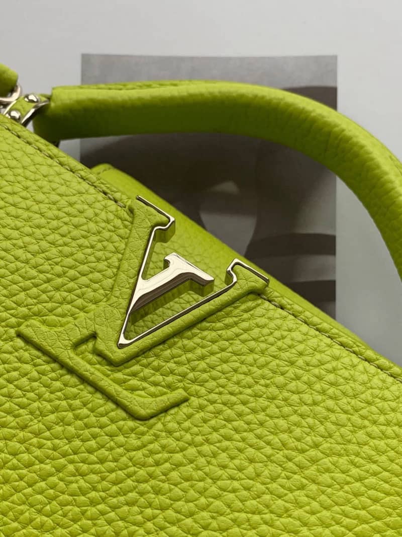 Louis Vuitton Taurillon Leather Capucines Mini Replica Bag Green M55985
