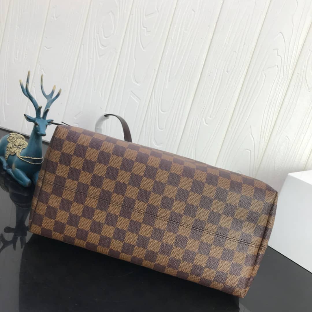 Louis Vuitton Damier Ebene Jena MM Semi Tote Replica Red M42267