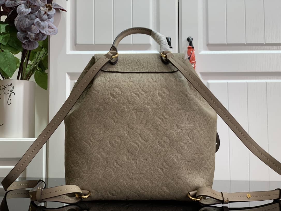 Louis Vuitton Ann Platt Montsouris PM Noir Leather Replica Backpack Cream M45205