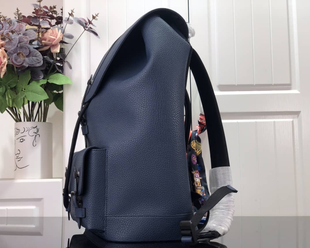 Louis Vuitton Christopher Slim Taurillon Leather Blue M58644 Replica Backpack
