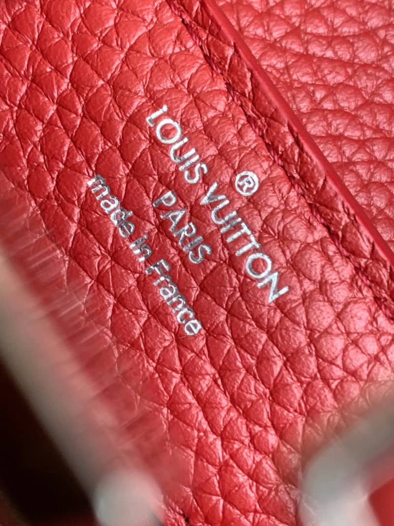 Louis Vuitton Taurillon Leather Capucines Mini Replica Bag Red M55985