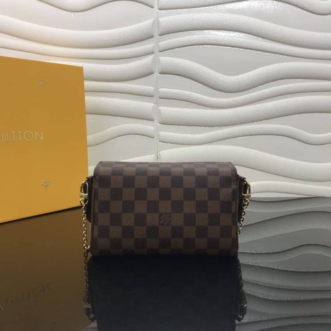 Louis Vuitton Damier Ebene Recital Shoulder Leather Bag Replica