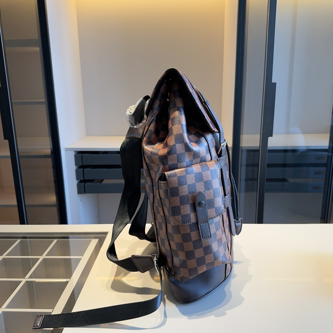Louis Vuitton REP Check Pattern Runner Backpack Brown Shoulder Straps