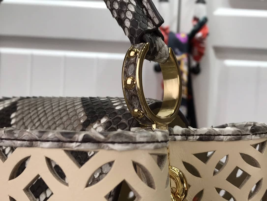 Louis Vuitton Capucines BB Cutout Leather Bag Replica Apricot M57228