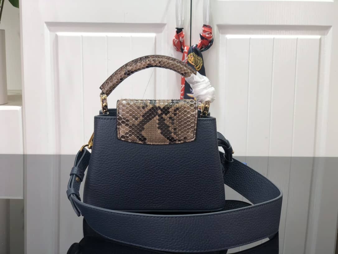 Louis Vuitton Capucines Embroidery Replica Bag Blue M48865