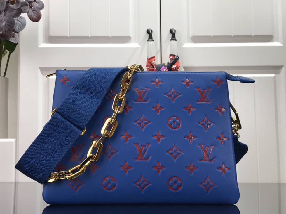 Louis Vuitton Embossed Lambskin Coussin PM Blue M58628 Replica Shoulder Bag