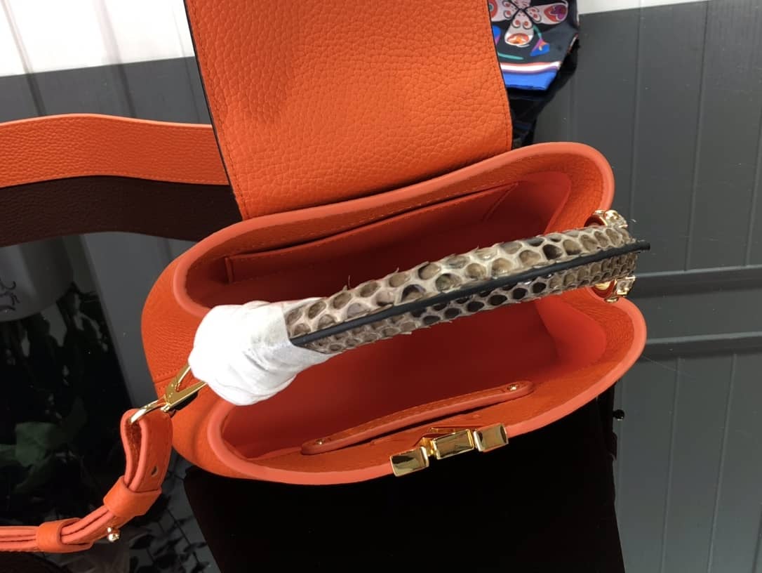 Louis Vuitton Capucines Embroidery Replica Bag Orange M48865