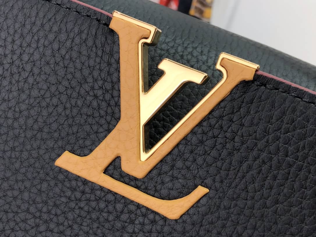 Louis Vuitton Capucines Embroidery Replica Bag Black M48865