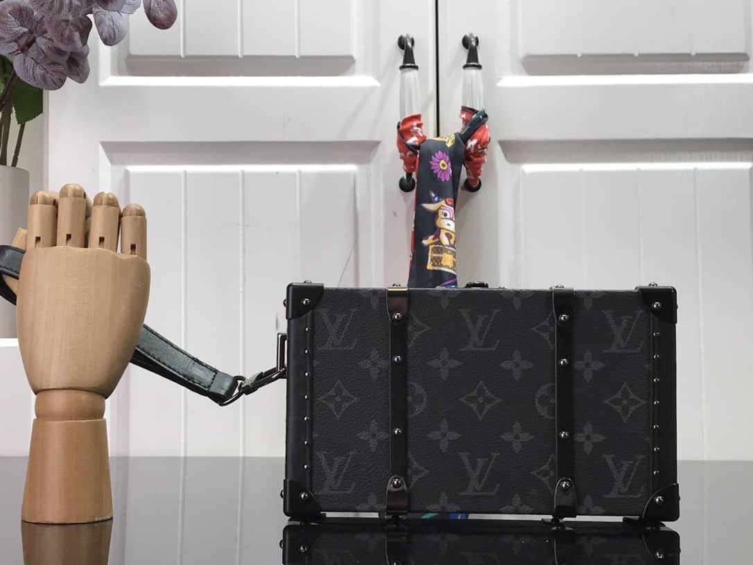Louis Vuitton Trunk Monogram Eclipse Replica Bag Black M20249