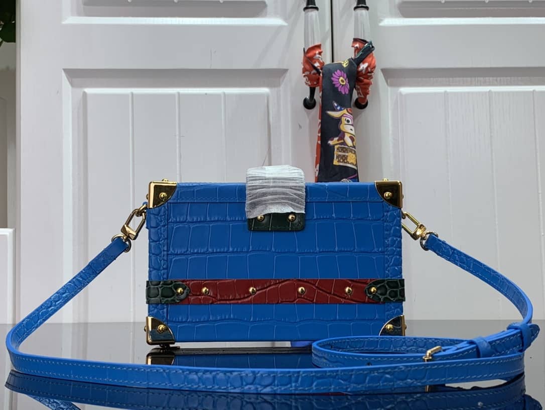 Louis Vuitton Petite Malle Monogram Canvas Replica Bag Blue M40273