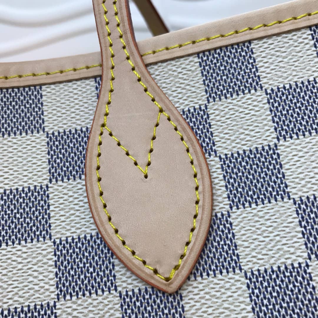 Louis Vuitton Neverfull MM Damier Azur Bag Replica White N40995