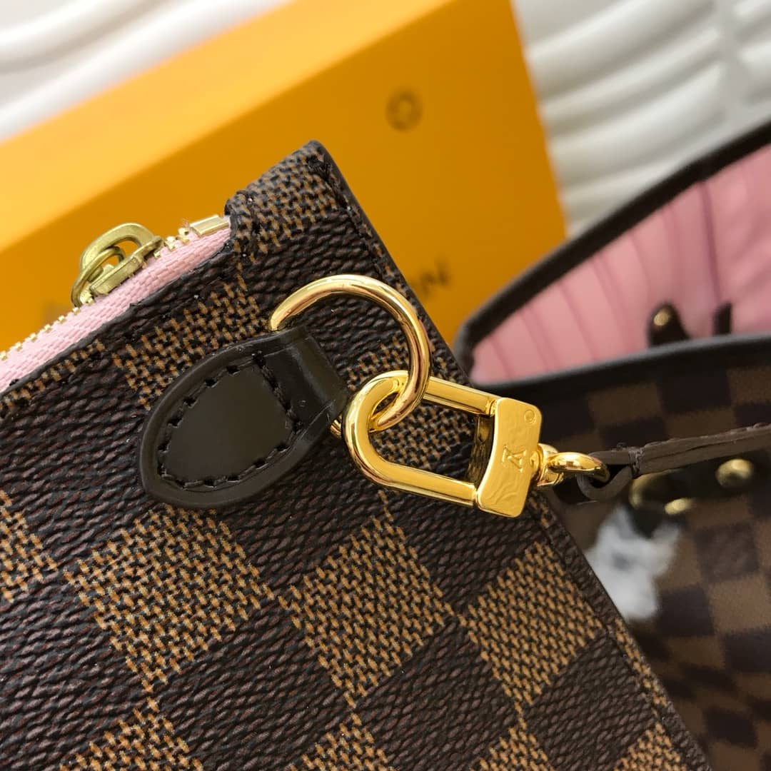 Louis Vuitton Neverfull MM Damier Ebene Bag Replica Pink N40995