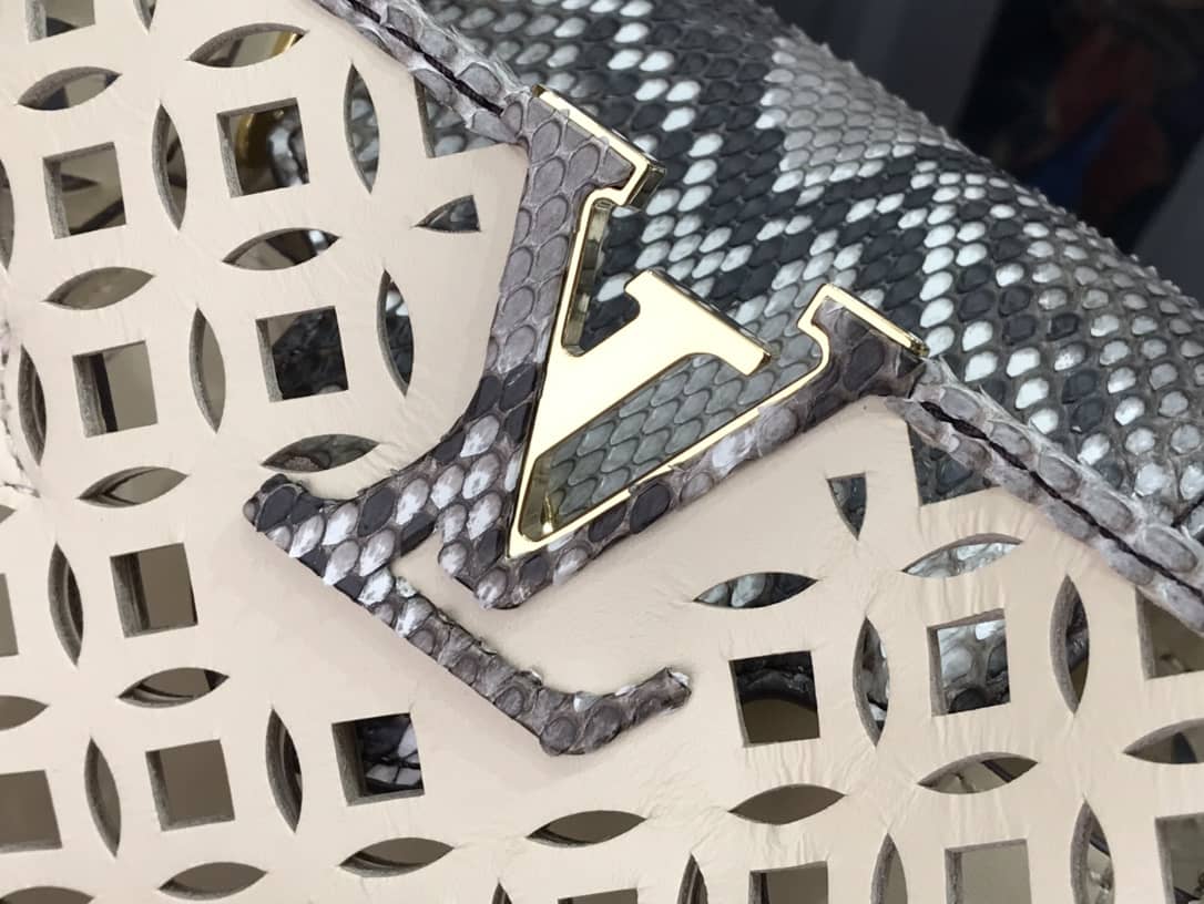 Louis Vuitton Capucines BB Cutout Leather Bag Replica Apricot M57228