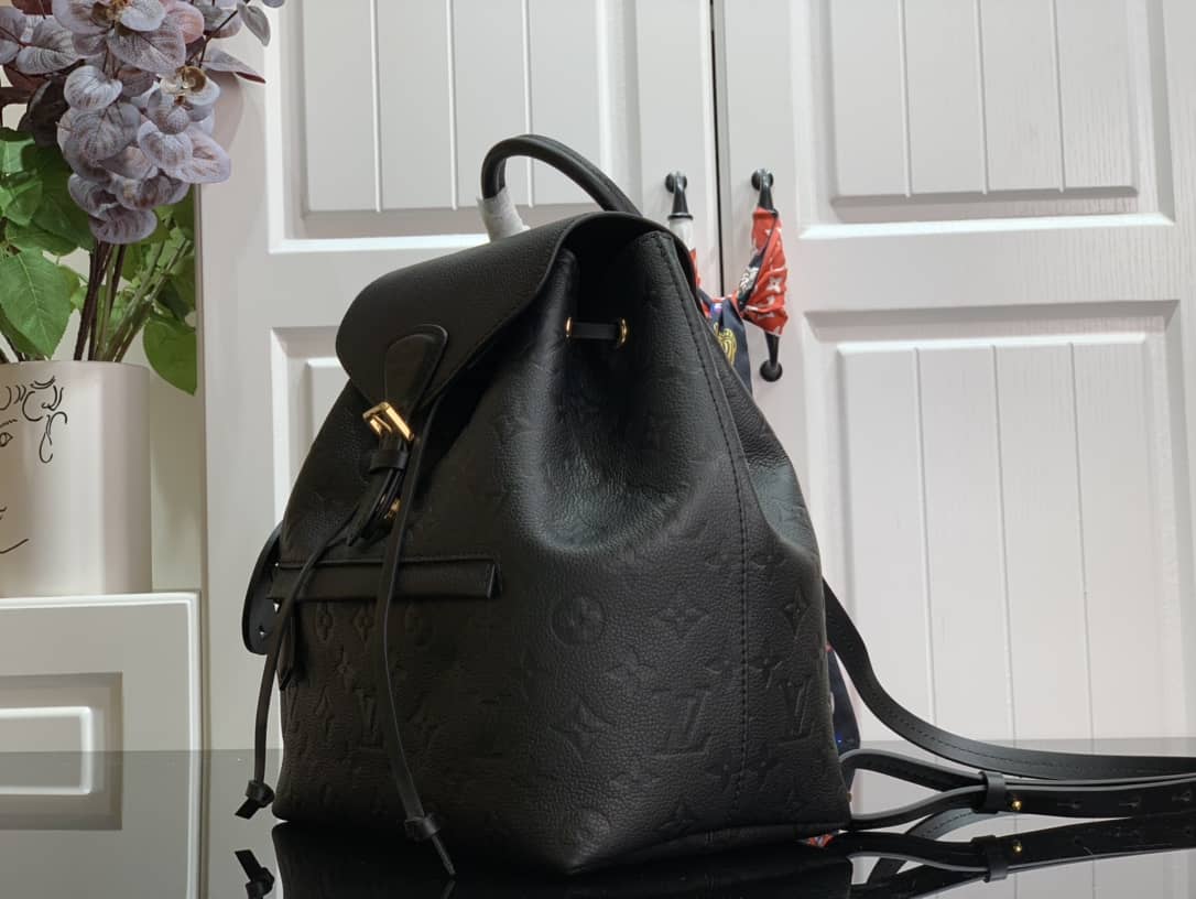 Louis Vuitton Ann Platt Montsouris PM Noir Leather Replica Backpack Black M45205
