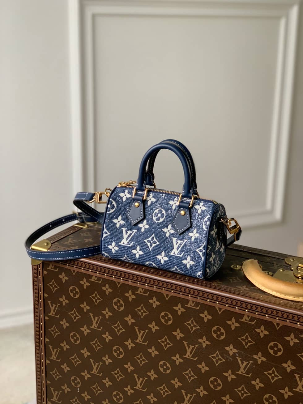 Louis Vuitton Crossbody Dupe Nano Speedy Denim Leather M81168 (ColaReps)