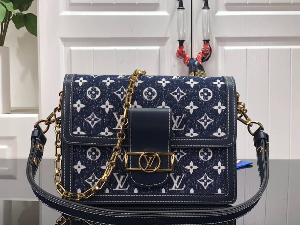 Louis Vuitton Dauphine MM Denim Leather M59631 Replica Shoulder Bag