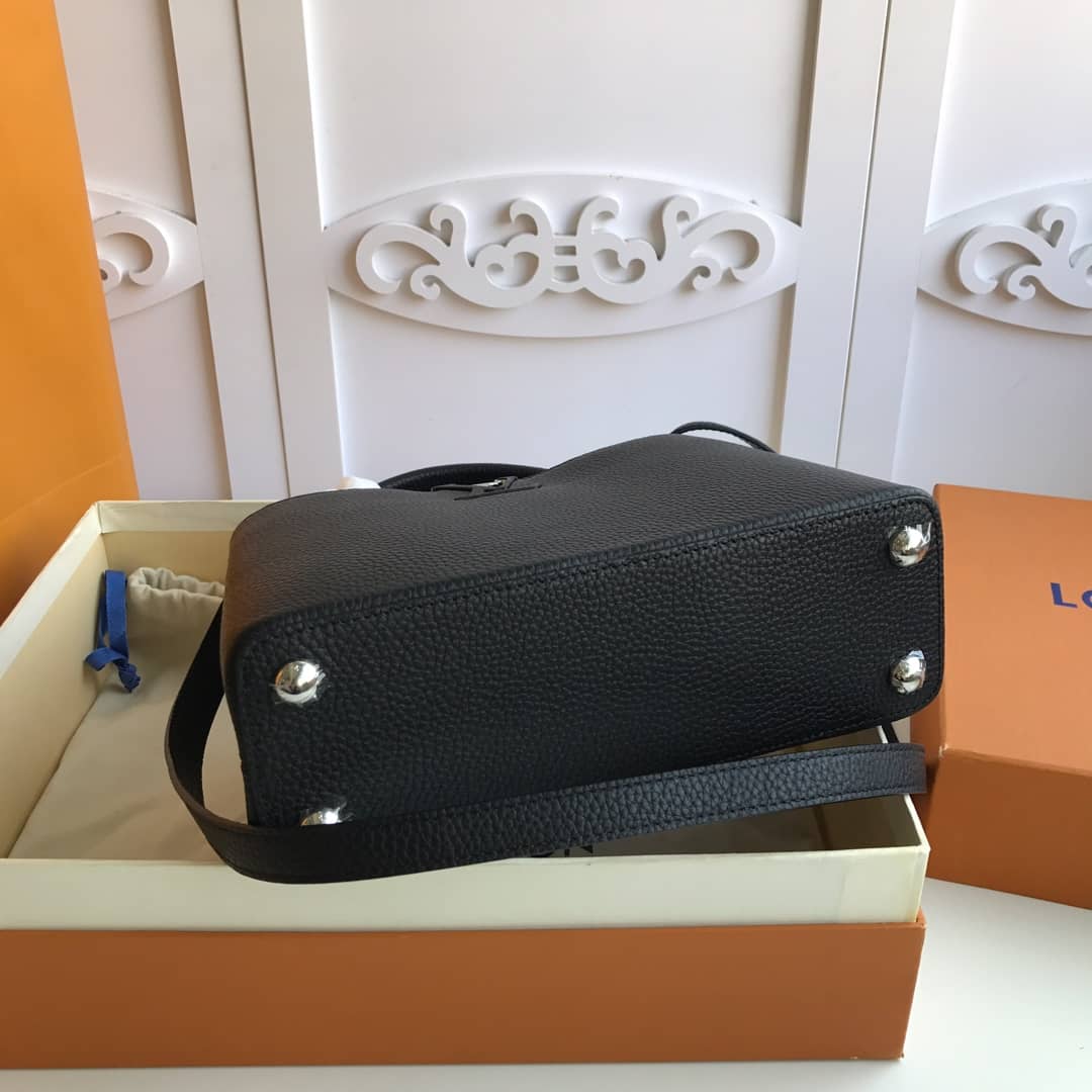 Louis Vuitton Capucines PM Taurillon Leather Tote Replica Black M42242