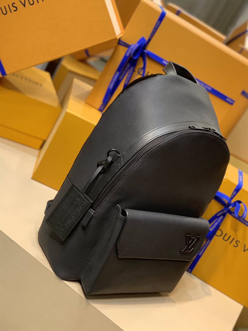 Louis Vuitton Aerogram Leather Black M57079 Replica Backpack