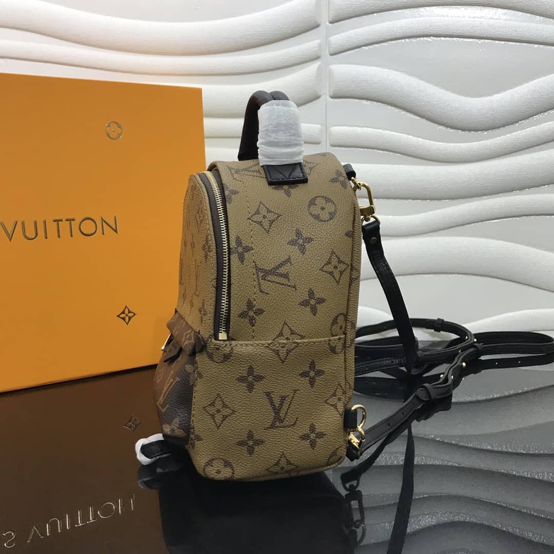 LV Backpack Replica Palm Spring Mini  Monogram Reverse Canvas Yellow M44872