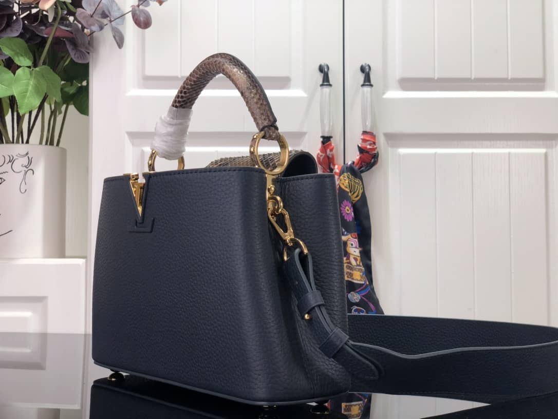 Louis Vuitton Capucines Embroidery Replica Bag Blue M48865