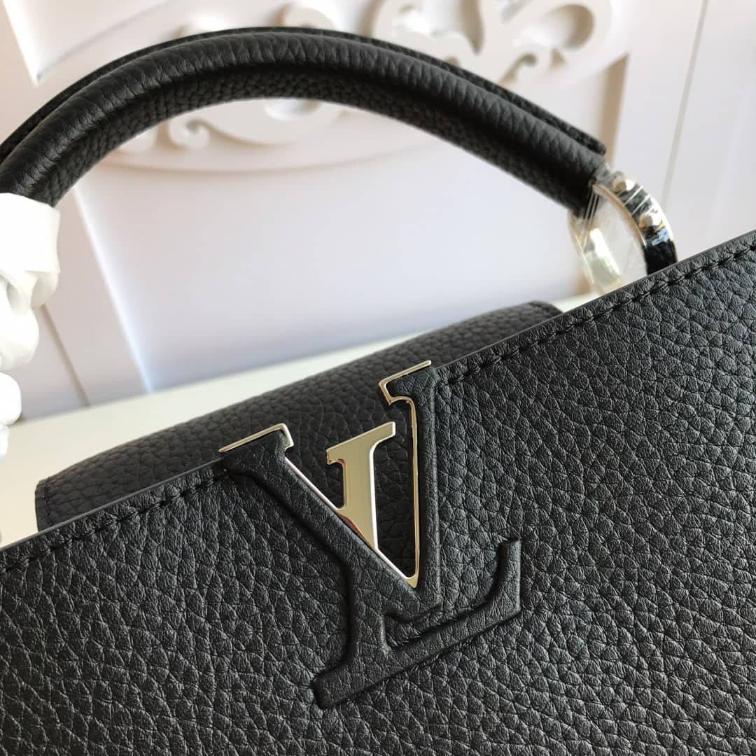Louis Vuitton Capucines PM Taurillon Leather Tote Replica Black M42242