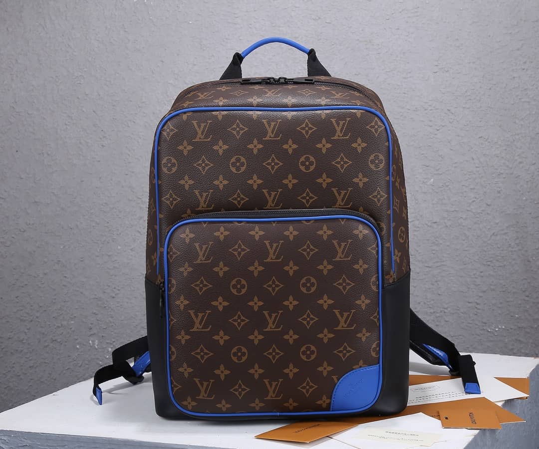 Louis Vuitton Dean Canvas Monogram Macassar Blue Brown M45867 Replica Backpack