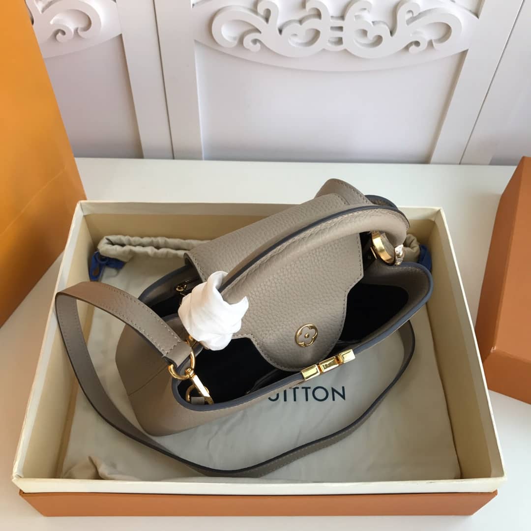 Louis Vuitton Capucines MM Taurillon Leather Tote Replica Gray M94428