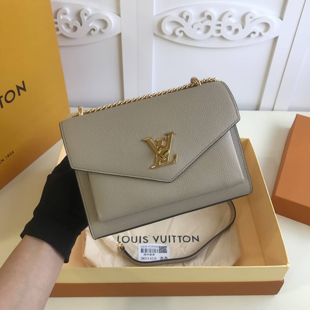 Louis Vuitton MyLockMe BB Calf Chain Replica  Shoulder Bag Apricot M51418