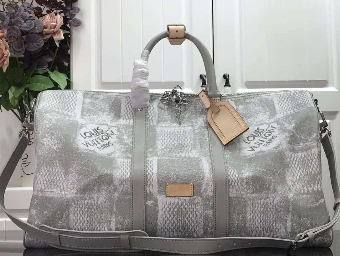 Louis Vuitton Keepall Bandoulière 50 Travel Bag Replica Gray N50069