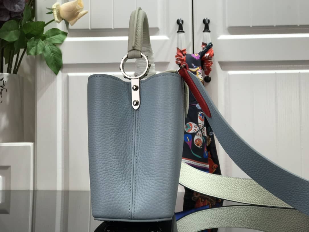 Louis Vuitton Capucines Mini Taurillon Leather Replica Bag Blue M57520