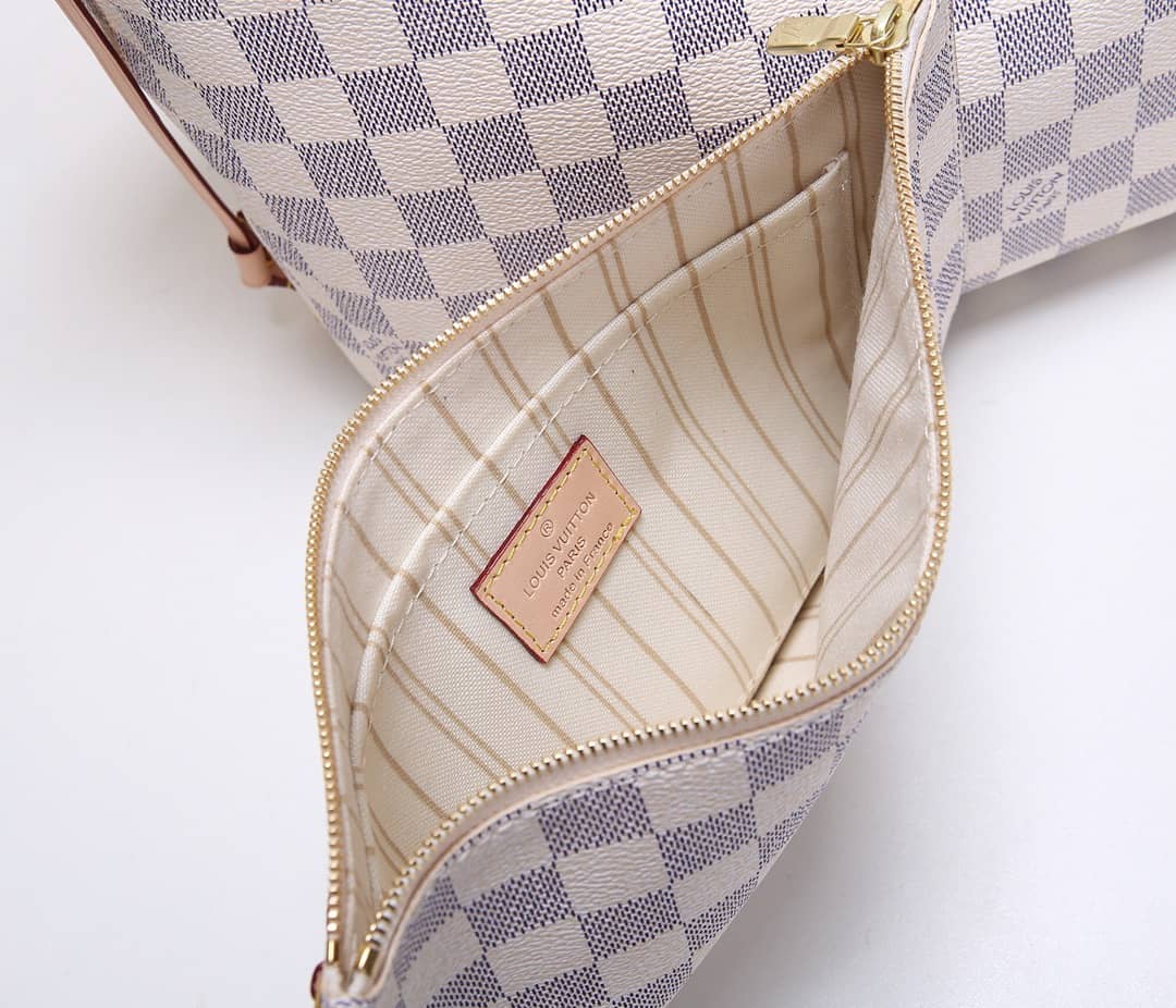 Louis Vuitton Neverfull MM Damier Azur Tote Replica White N41361