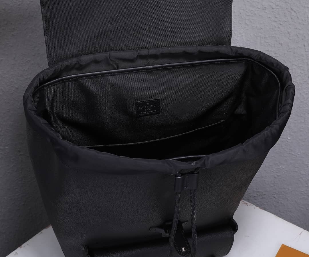 Louis Vuitton Christopher Slim Taurillon Leather Black M58644 Replica Backpack
