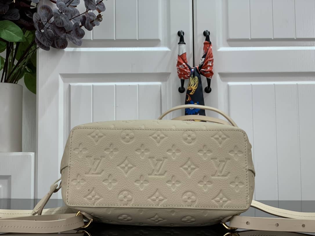 Louis Vuitton Ann Platt Montsouris PM Noir Leather Replica Backpack Cream M45205