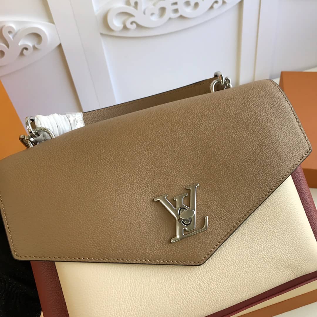 Louis Vuitton MyLockMe 2way Leather Grain Replica Satchel Yellow M54849