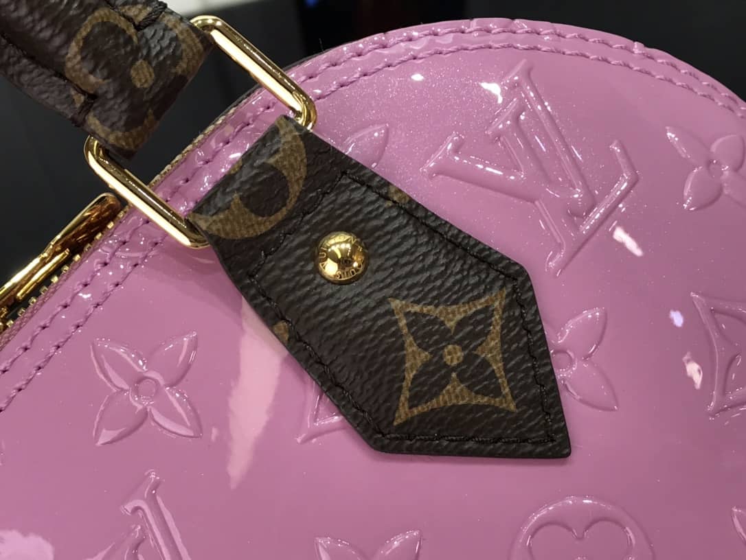 Louis Vuitton Alma BB Vernis Leather Shoulder Bag Replica Pink M44389