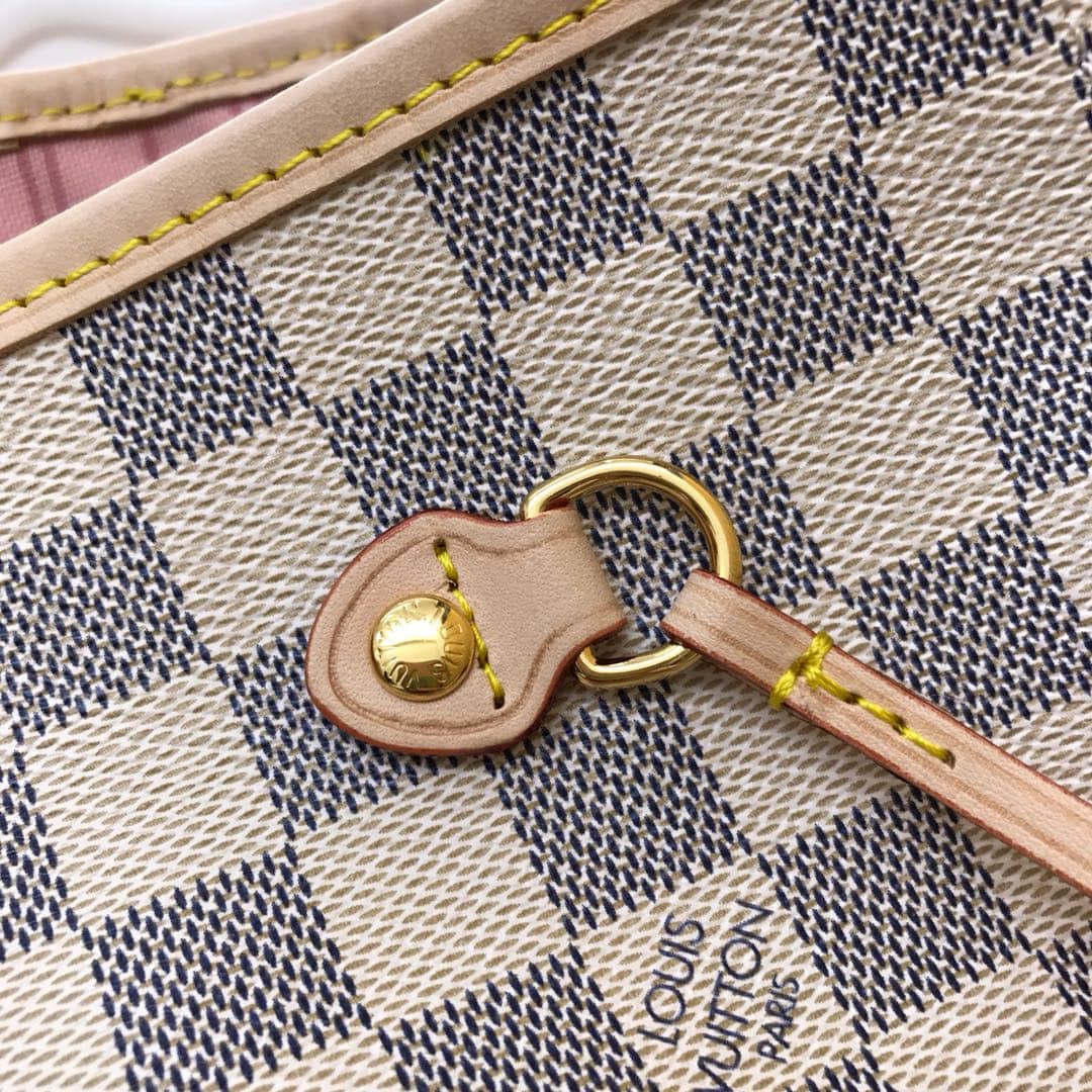 Louis Vuitton Neverfull MM Damier Azur Bag Replica Pink N40995