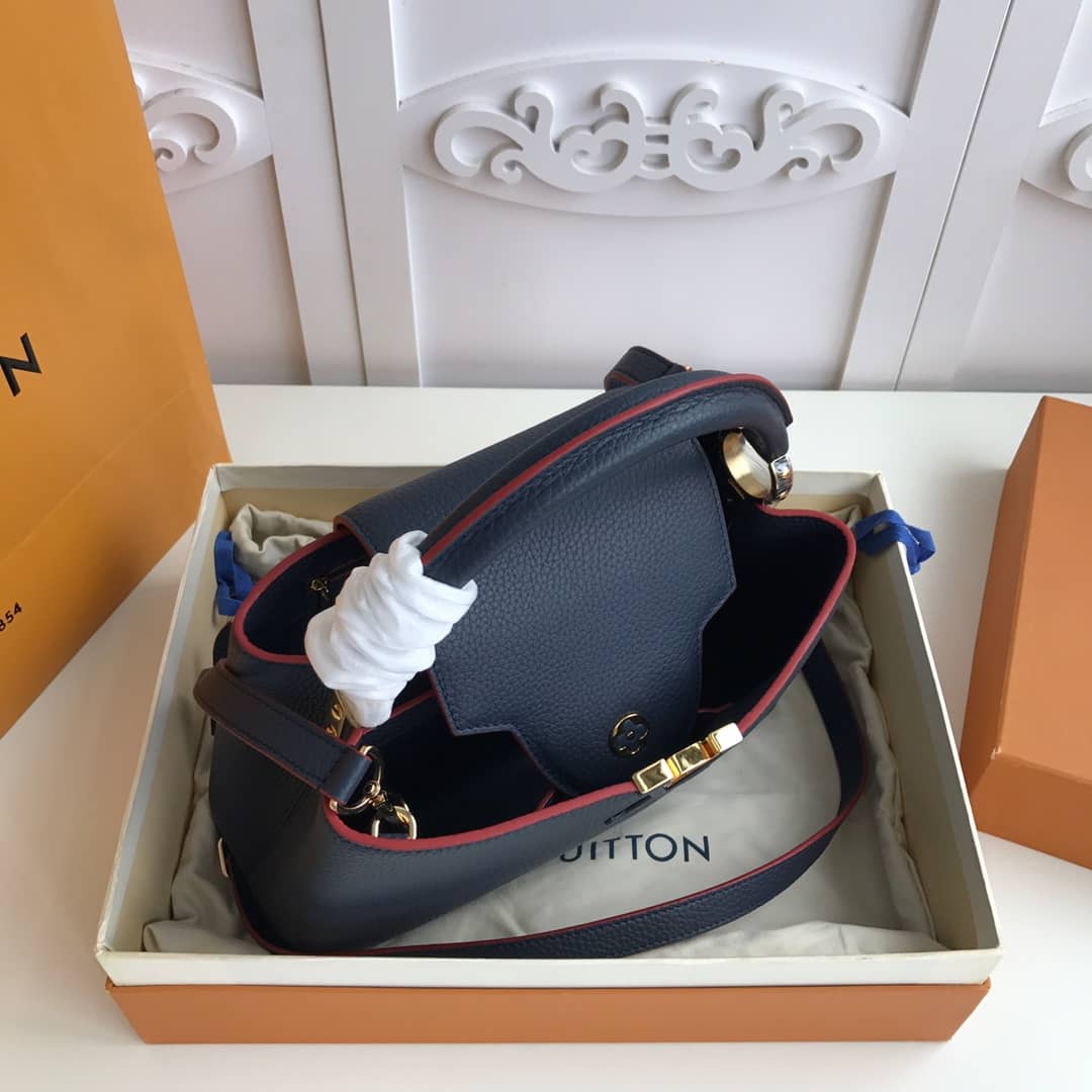 Louis Vuitton Capucines MM 2way Taurillon Leather Shoulder Bag Replica Blue M43934