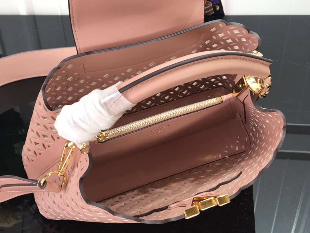Louis Vuitton Capucines BB Cutout Leather Bag Replica Pink M57228