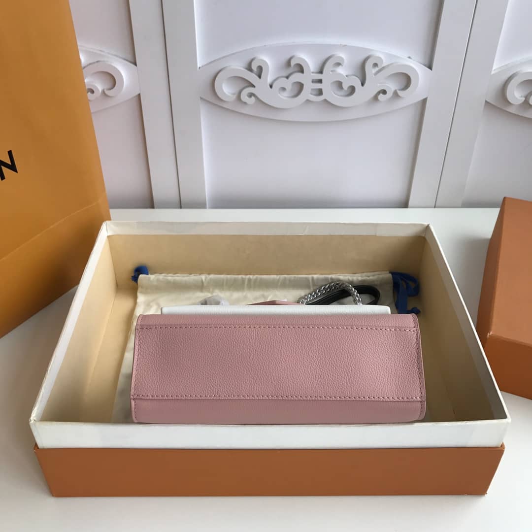 Louis Vuitton MyLockMe BB Calf Chain Replica Shoulder Bag Pink White M51418