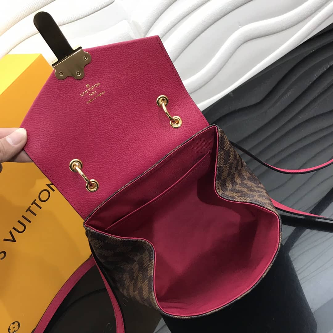 Louis Vuitton Damier Ebene Clapton Replica Backpack Pink N42262