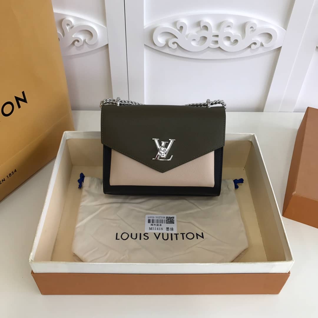 Louis Vuitton MyLockMe BB Calf Chain Replica Shoulder Bag Green M51418