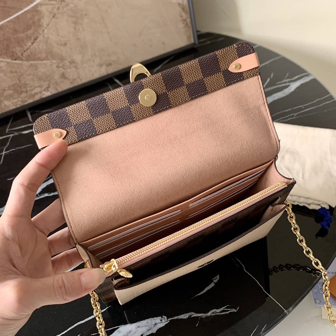 Best Replica Louis Vuitton Vavin Chain Wallet Damier Ebene Replica Bag N60237(ColaReps)