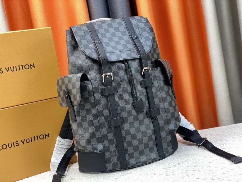 Louis Vuitton LV Christopher Black Check Small Backpack