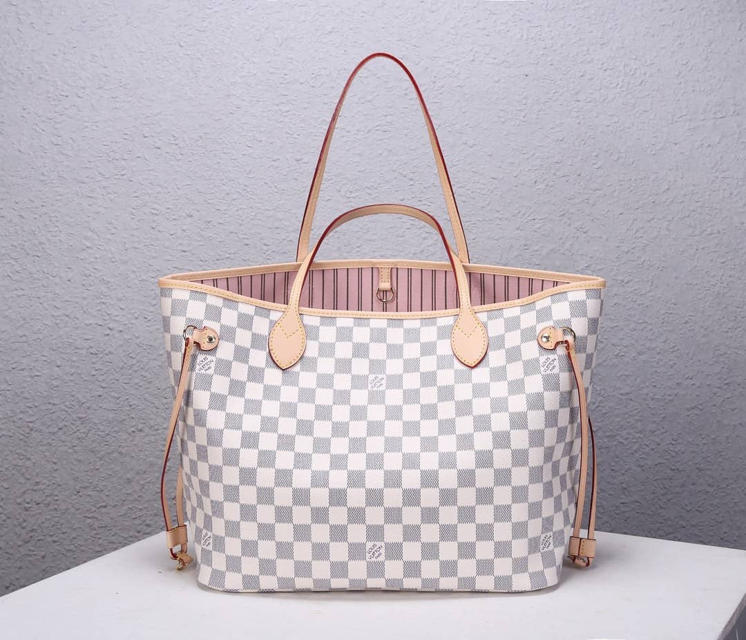 Louis Vuitton Neverfull MM Damier Azur Tote Replica White N41361